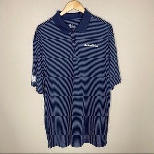 Nike NFL Seahawks Dri Fit Stripped Blue Polo 2XL